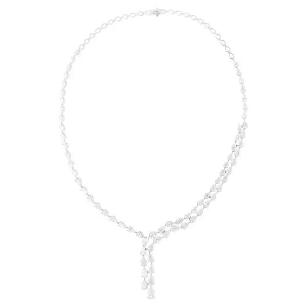 17.8ct Pear Cut White Sapphire Statement Necklace