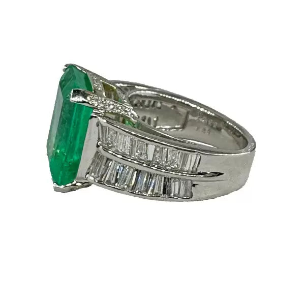 Vintage 13ctw Emerald Cut Emerald Ring