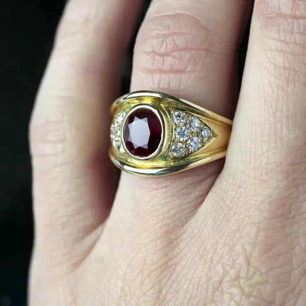 Modern 4.49ctw Oval Cut Ruby Large Ring