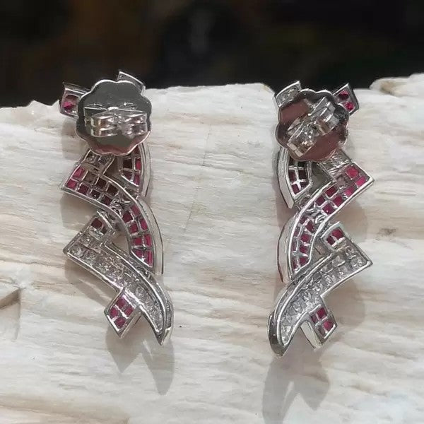 6ctw Asscher Cut Ruby Stud Earrings