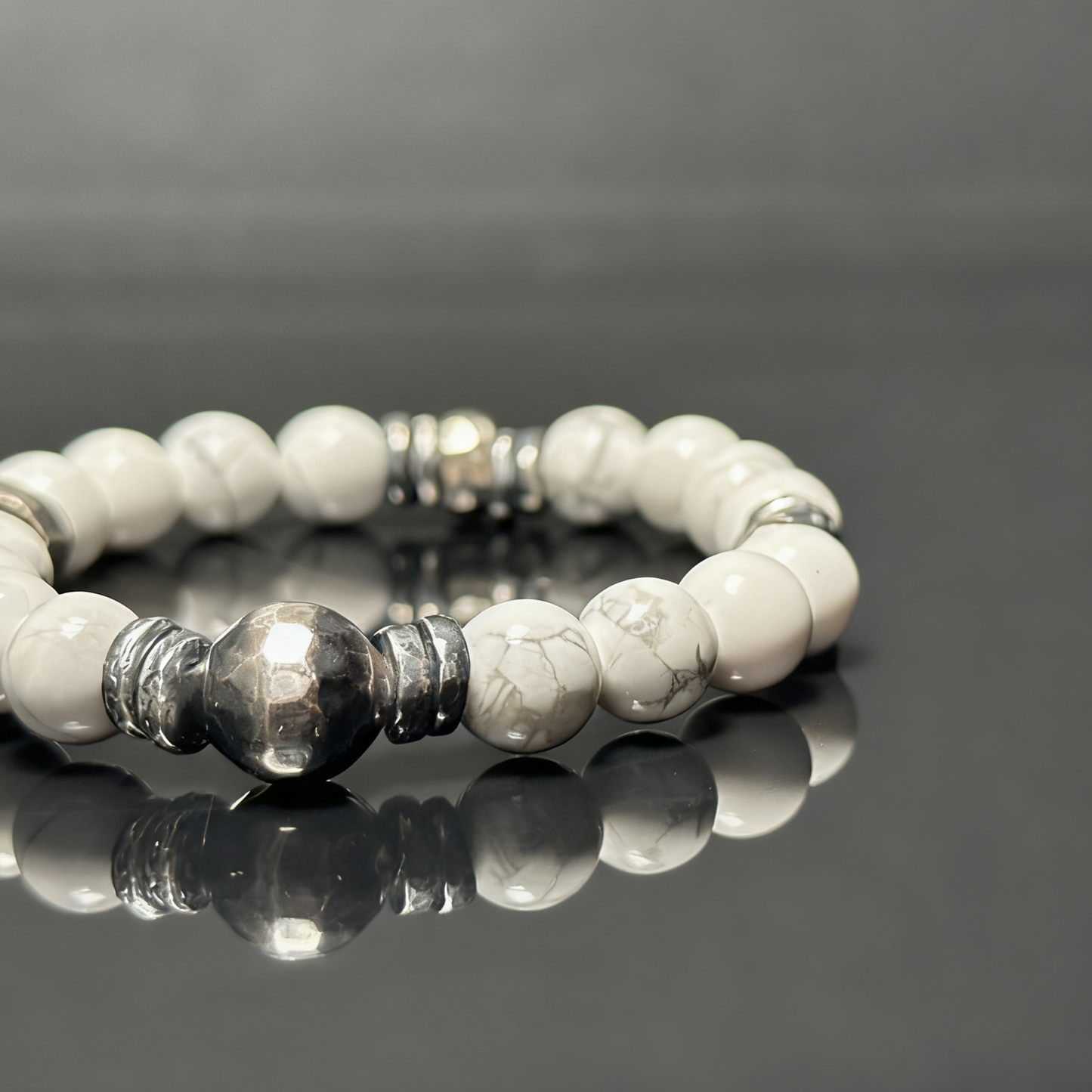 Natural White Turquoise Bracelet with 925 Sterling Silver（YS-20251203-19）