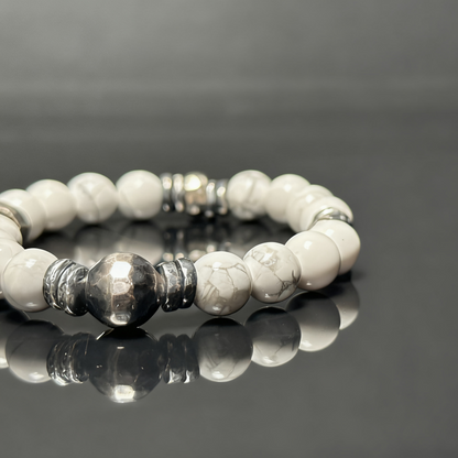 Natural White Turquoise Bracelet with 925 Sterling Silver（YS-20251203-19）