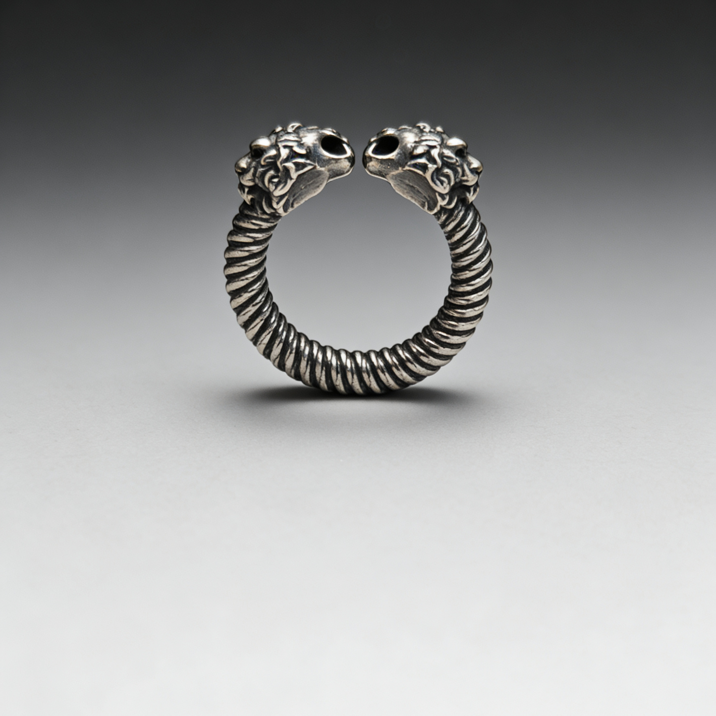 925 Sterling Silver Vintage Double-Headed Leopard Ring | Unique Hip-Hop Style（YS-20250926-9）