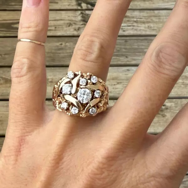 2.8ctw Round Cut White Sapphire Cluster Cocktail Ring