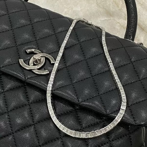 17ctw Baguette Cut White Sapphire Statement Necklace