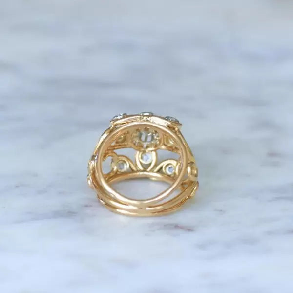 3.3ctw Round Cut White Sapphire Wire Cocktail Ball Ring