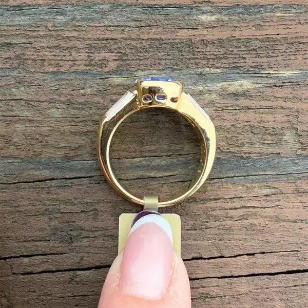 6ctw Cushion Cut Sapphire Engagement Ring