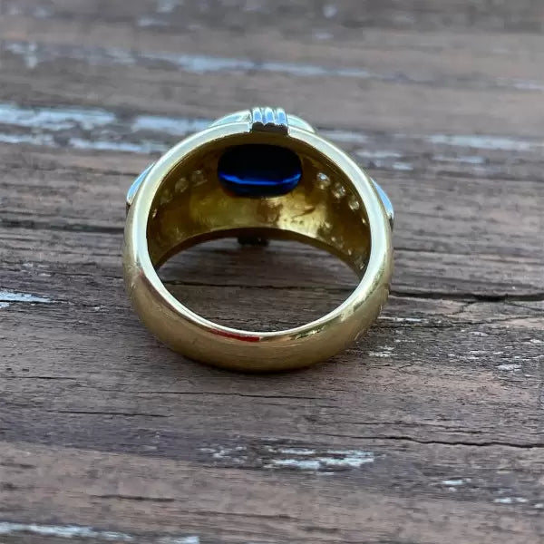 3.5ctw Oval Cut Sapphire Channel Set Cocktail Ring