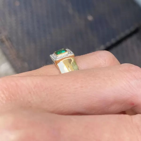 2.2ctw Emerald Cut Emerald Cocktail Ring
