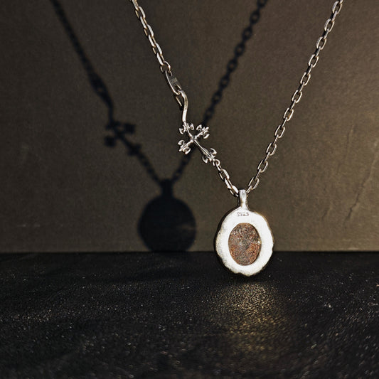 925 Sterling Silver Natural Gemstone Pendant Necklace | Unique Unisex Couple Gift（YS-20250926-6）