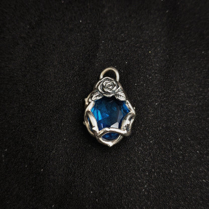 925 Sterling Silver Thorn Rose Pendant Necklace | Delicate Unisex Couple Design（YS-20250926-2）