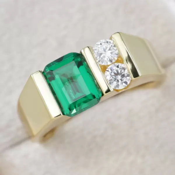 .5ctw Emerald Cut Emerald Modern Ring