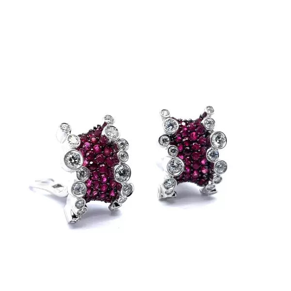 4.52ctw Round Cut Ruby Clip-on Earrings