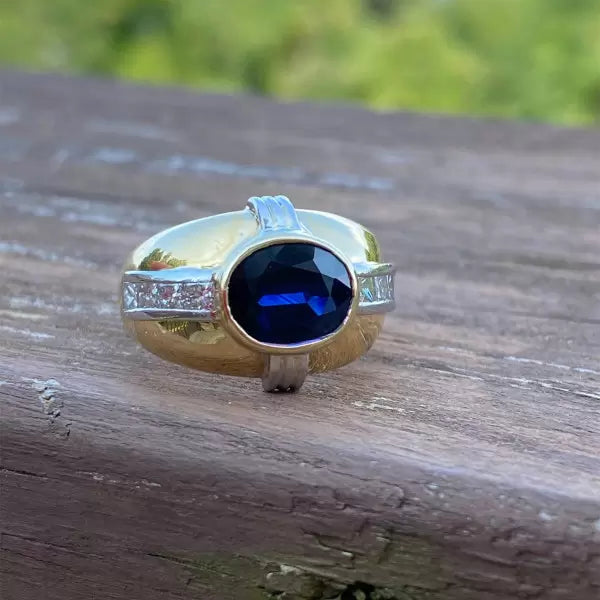 3.5ctw Oval Cut Sapphire Channel Set Cocktail Ring