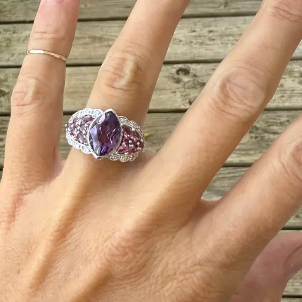5ctw Marquise Cut Amethyst Cocktail Ring