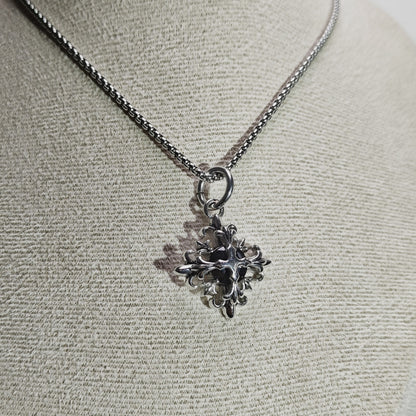316 Stainless Steel Cross Flower Gemstone Pendant Necklace | Trendy Unisex Design, 65cm Chain（GS-20250912-8）