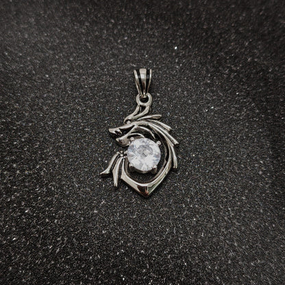 Street Style 316 Stainless Steel Dragon Pendant with Crystal Accents | 65cm Chain（GS-20250912-10）