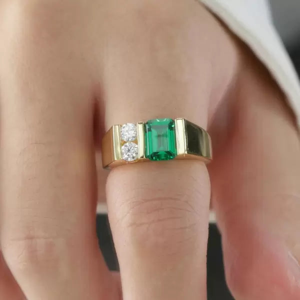 .5ctw Emerald Cut Emerald Modern Ring