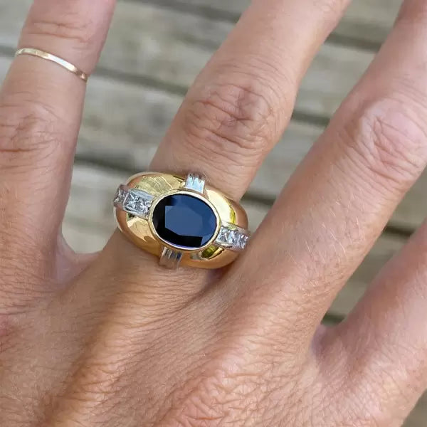 3.5ctw Oval Cut Sapphire Channel Set Cocktail Ring