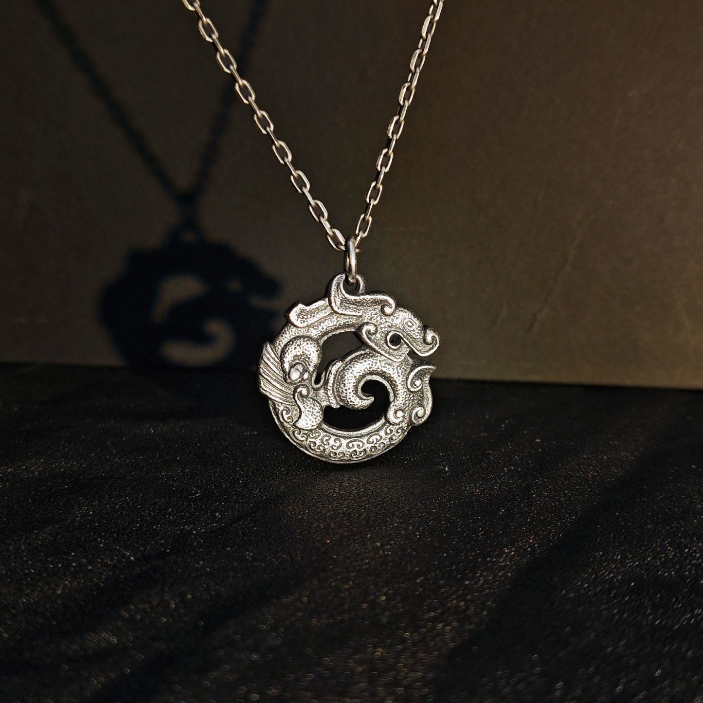 Solid 925 Sterling Silver Dragon Pendant Necklace | Vintage Original Design, Unisex Couple Style（YS-20250926-1）