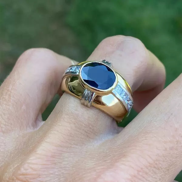 3.5ctw Oval Cut Sapphire Channel Set Cocktail Ring