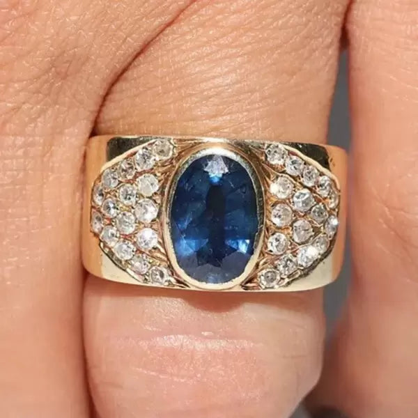 Vintage 4.3ctw Oval Cut Sapphire Ring