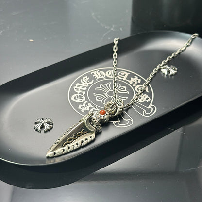 925 Sterling Silver Handcrafted Vajra Pendant Necklace | Garuda Charm with Bodhi Bead Mala Style（YS-20250926-7）