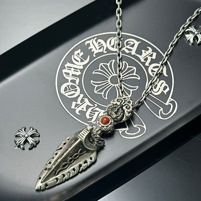 925 Sterling Silver Handcrafted Vajra Pendant Necklace | Garuda Charm with Bodhi Bead Mala Style（YS-20250926-7）