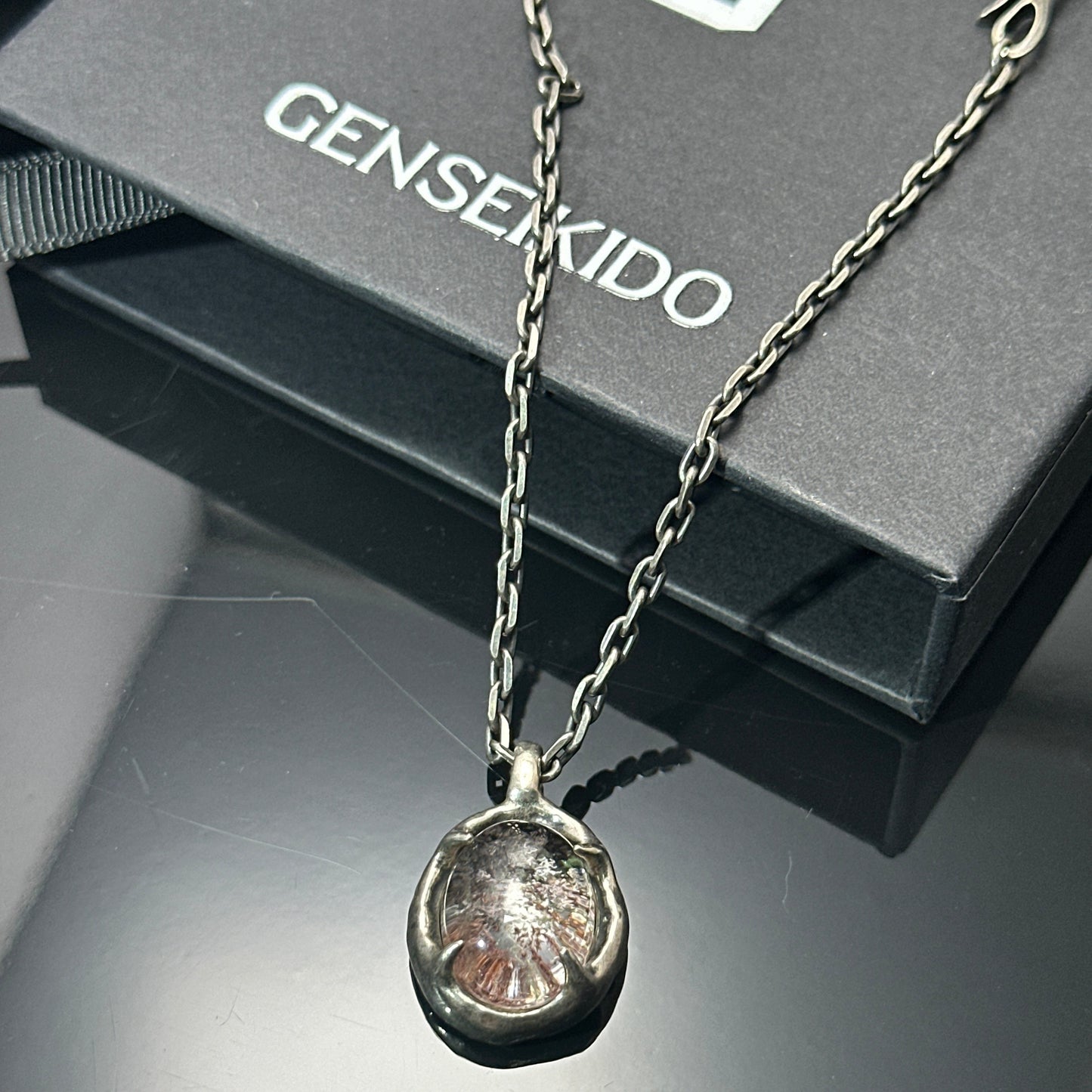 925 Sterling Silver Natural Gemstone Pendant Necklace | Unique Unisex Couple Gift（YS-20250926-6）