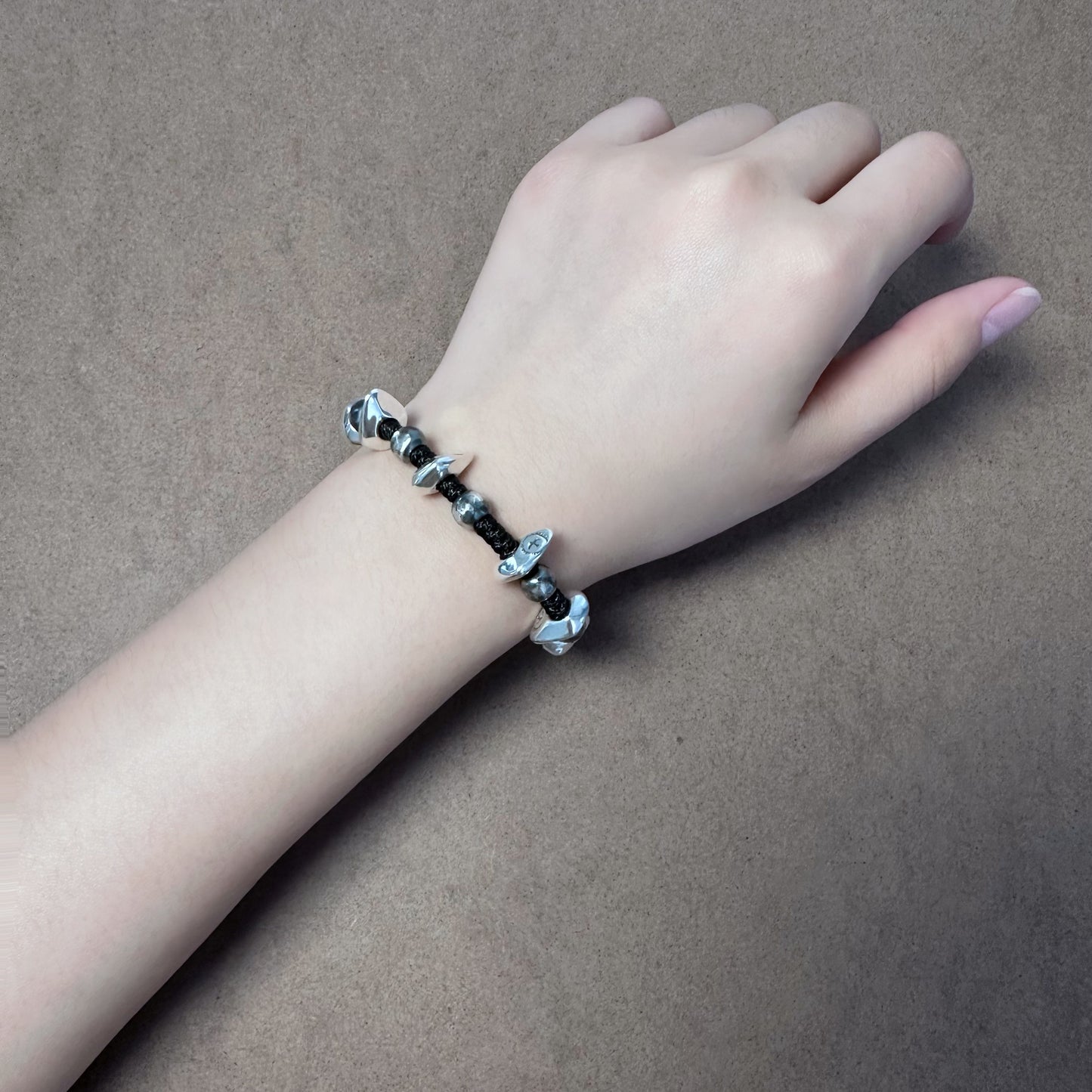 Wild Glow Sterling Silver Hammered Bracelet（YS-20251111-8）