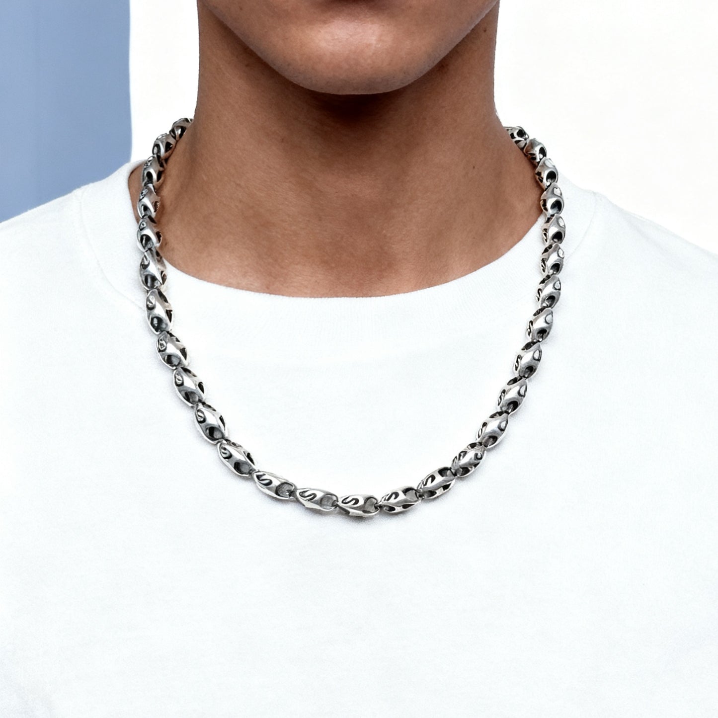 Whisper Link: Sterling Silver Oval Necklace（YS-20251111-15）