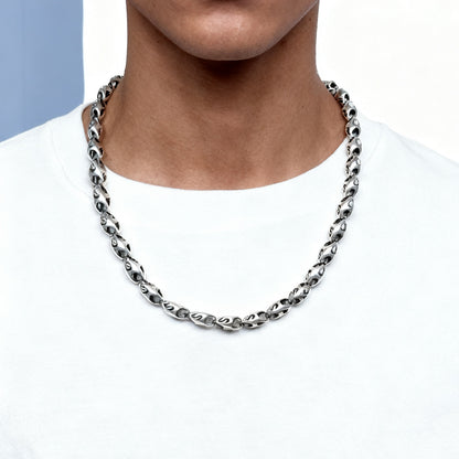 Whisper Link: Sterling Silver Oval Necklace（YS-20251111-15）