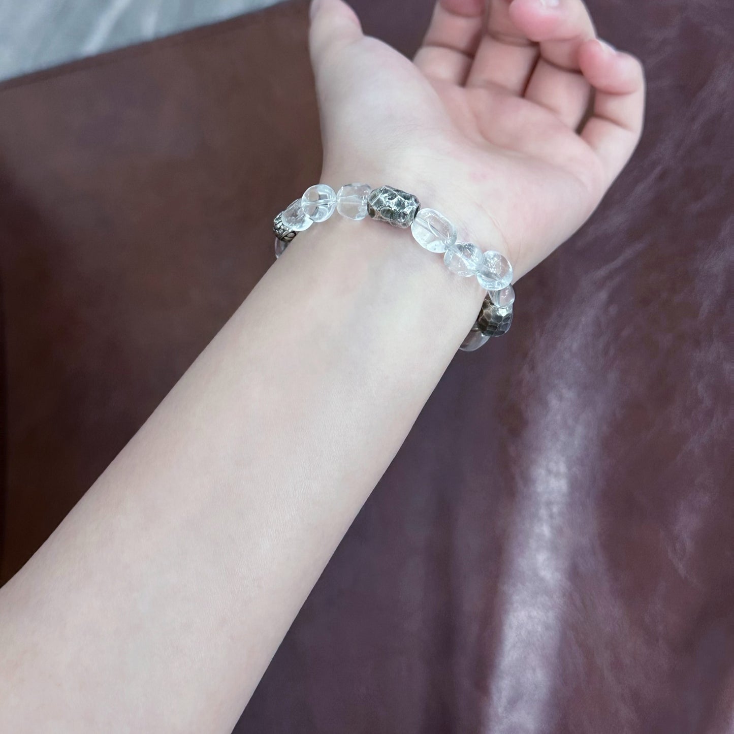 Clear Quartz Whisper: Sterling Silver Energy Bracelet（YS-20251111-7）