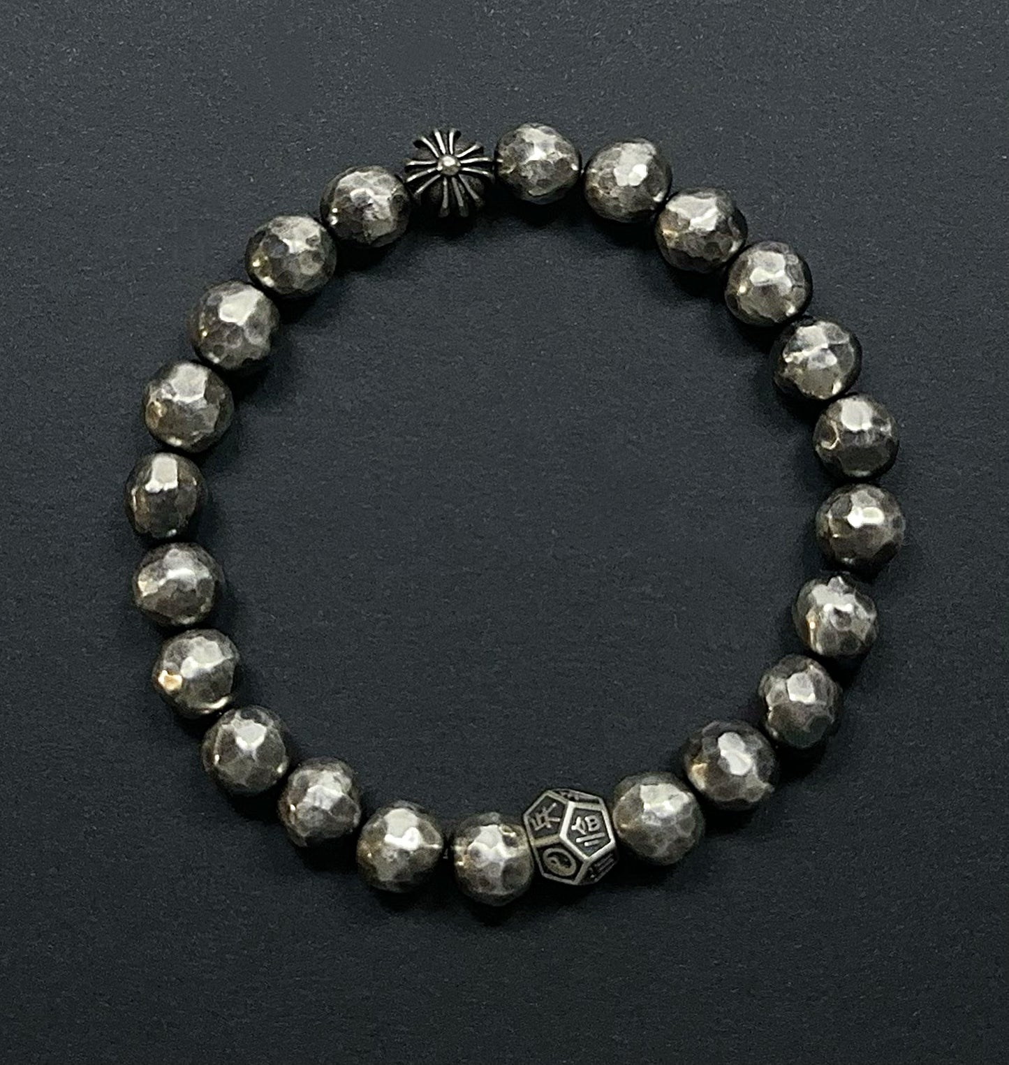 Zen Cross Hammered Sterling Silver Bracelet（YS-20251111-12）