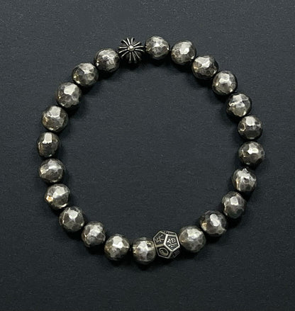 Zen Cross Hammered Sterling Silver Bracelet（YS-20251111-12）