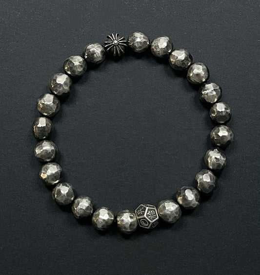 Zen Cross Hammered Sterling Silver Bracelet（YS-20251111-12）