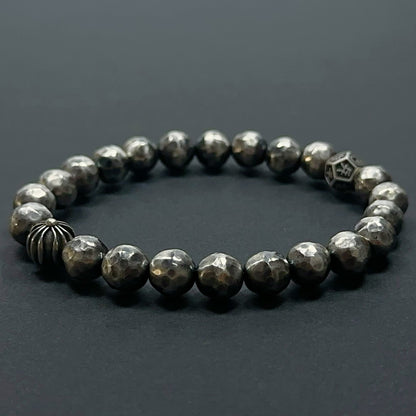 Zen Cross Hammered Sterling Silver Bracelet（YS-20251111-12）