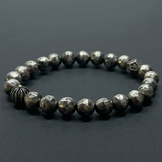 Zen Cross Hammered Sterling Silver Bracelet（YS-20251111-12）