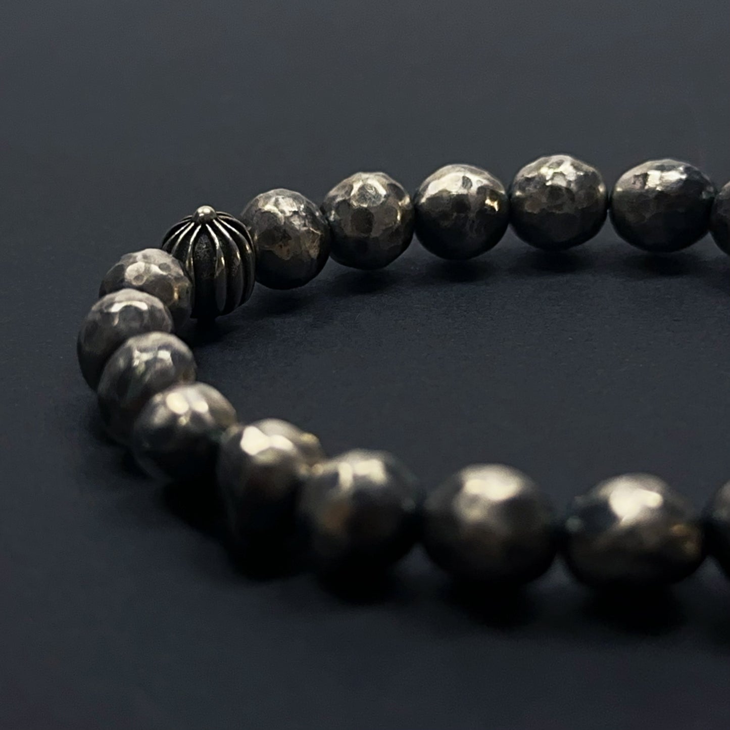 Zen Cross Hammered Sterling Silver Bracelet（YS-20251111-12）