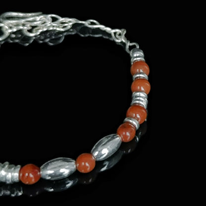 South Red Whisper: Sterling Silver Oval Bead Chain（YS-20251111-6）