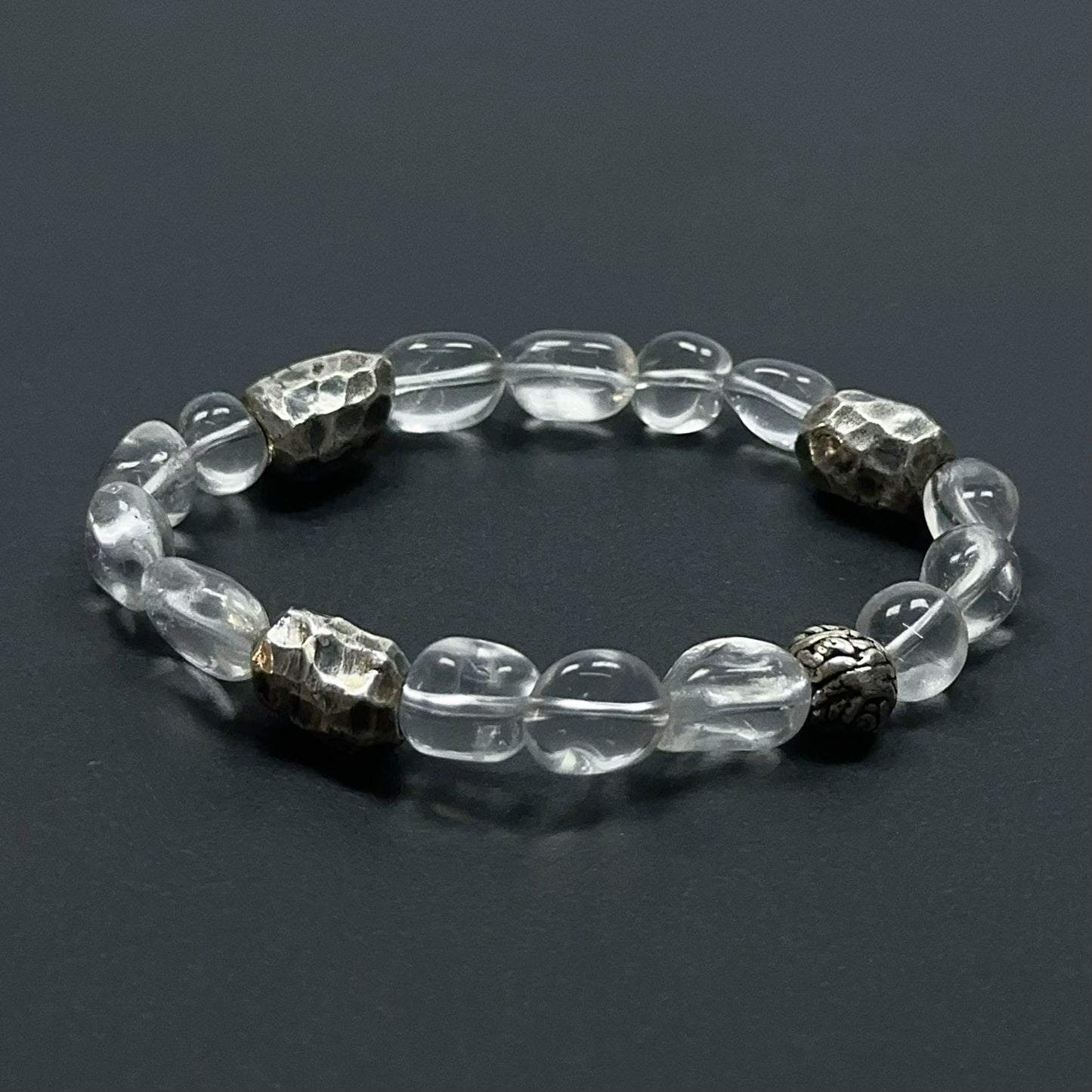 Clear Quartz Whisper: Sterling Silver Energy Bracelet（YS-20251111-7）