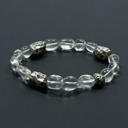 Clear Quartz Whisper: Sterling Silver Energy Bracelet（YS-20251111-7）
