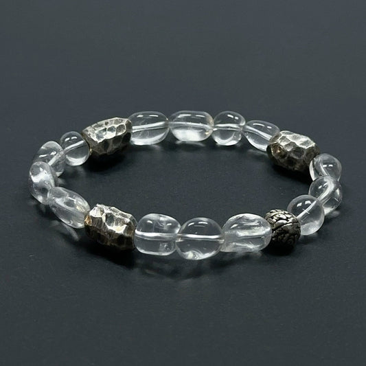 Clear Quartz Whisper: Sterling Silver Energy Bracelet（YS-20251111-7）