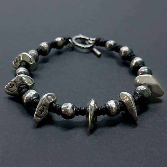 Wild Glow Sterling Silver Hammered Bracelet（YS-20251111-8）