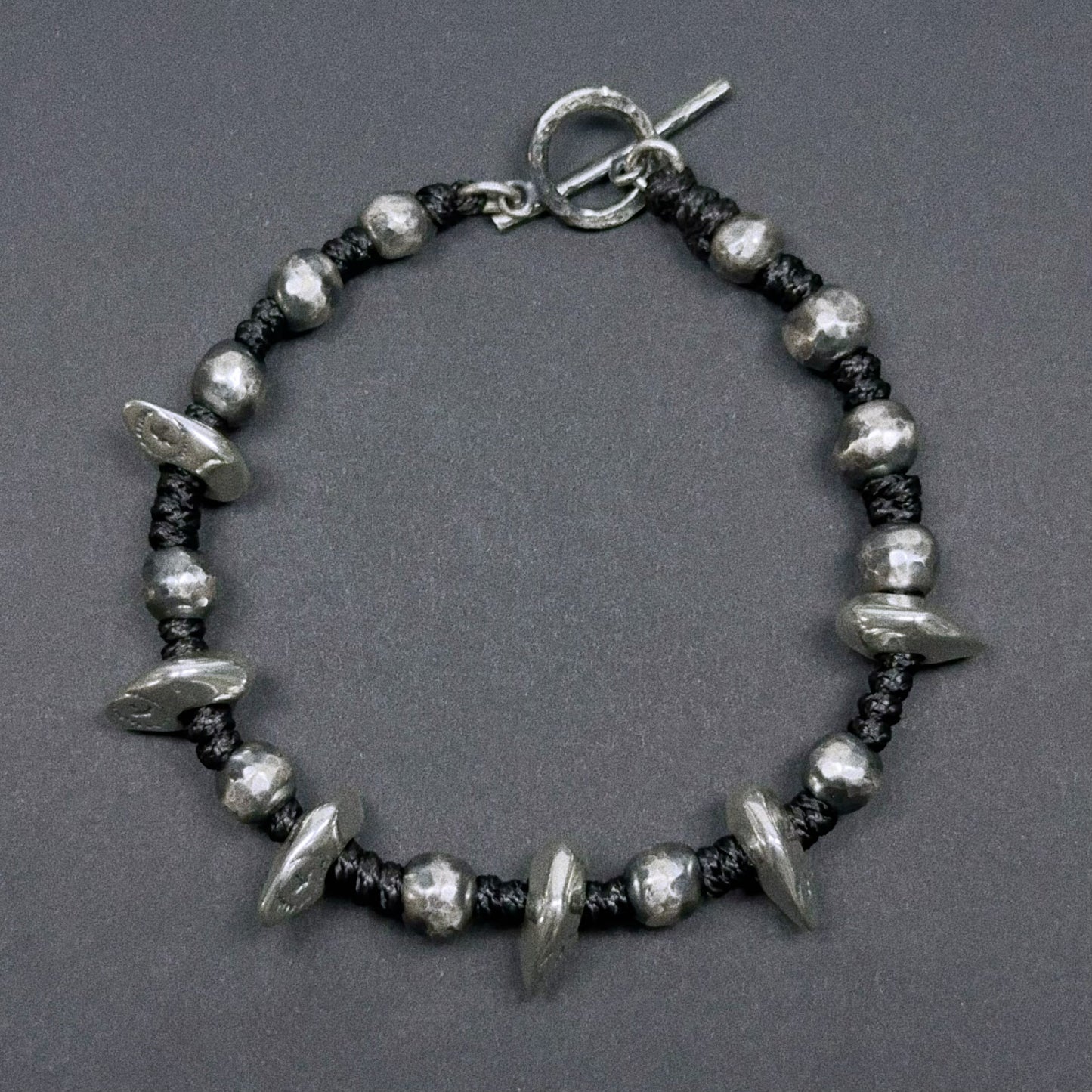 Wild Glow Sterling Silver Hammered Bracelet（YS-20251111-8）