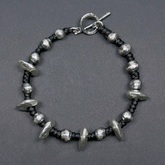 Wild Glow Sterling Silver Hammered Bracelet（YS-20251111-8）