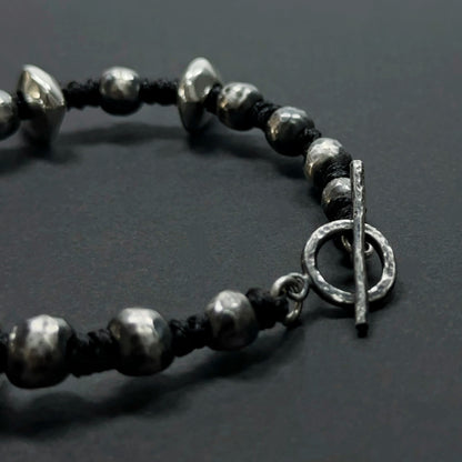 Wild Glow Sterling Silver Hammered Bracelet（YS-20251111-8）