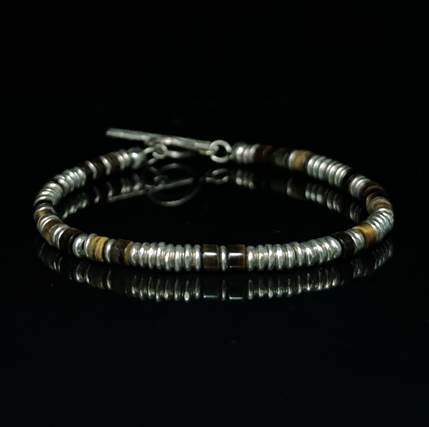 Golden Gaze: Yellow Tiger's Eye Sterling Silver Bracelet（YS-20251111-10）