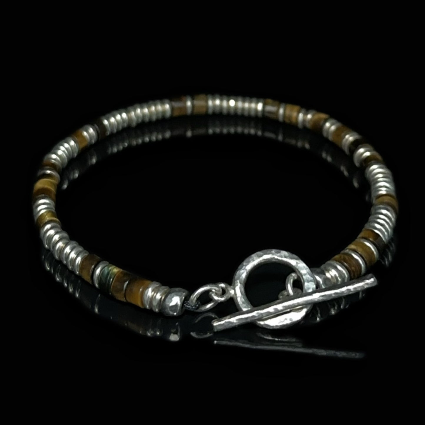 Golden Gaze: Yellow Tiger's Eye Sterling Silver Bracelet（YS-20251111-10）
