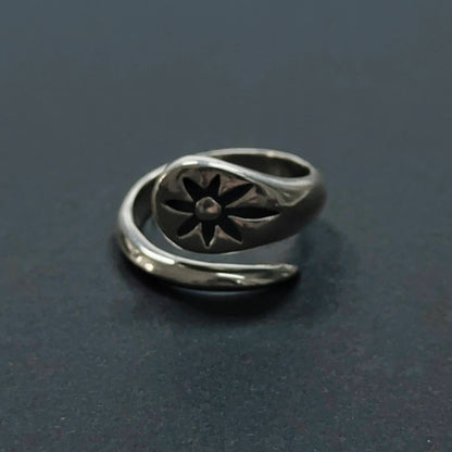 Eternal Bloom Sterling Silver Etched Ring（YS-20251111-14）